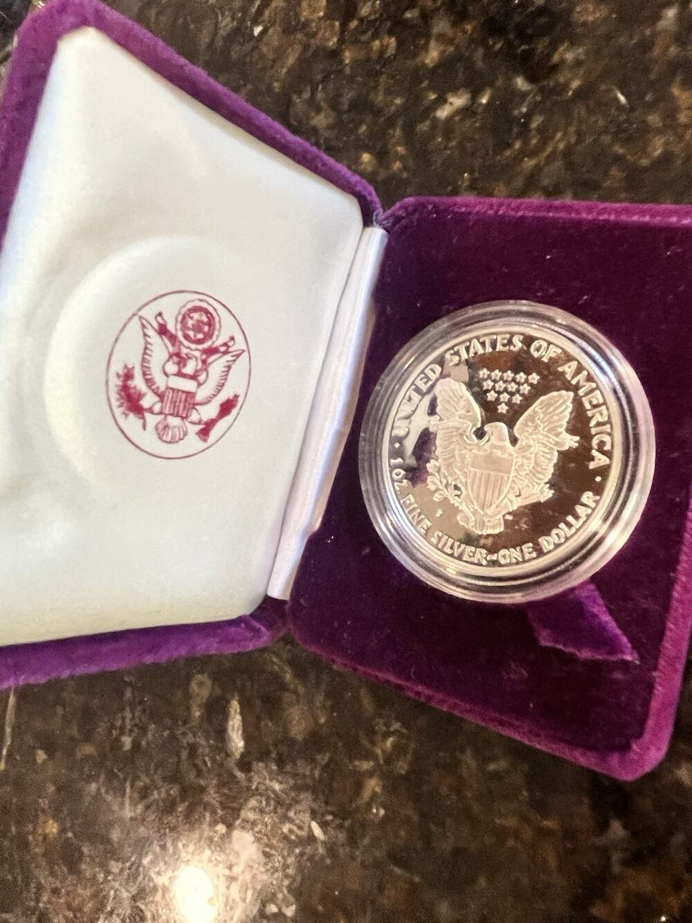 1986-S Proof American Silver Eagle Dollar $1 Box US Mint Bullion